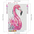 Miniatyrbilde 2 av 5: 5D Diamantmalerisett Mal etter nummer Akvarell Rosa Flamingo