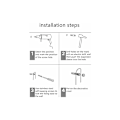Miniatyrbillede 4 af 4: 40cm tre-lags rumsort aluminiums håndklædeholder holdbar rustfri