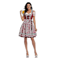 Pikkukuva 5 / 5: Perinteinen naisten saksalainen Oktoberfest-asu Baijerin Oktoberfest-olutpiika Wench Dirndl-naamiaispuku Halloween-juhla-asu. L. Tummansininen