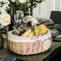 Pikkukuva 5 / 5: Rattanikori Wicker-kori Ostoskori Piknikkori Carryi