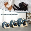 Miniatyrbilde 4 av 5: Hundehus, bærbar katte-iglo seng med avtagbar pute, 2 i 1