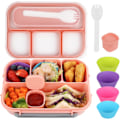 Miniatyrbild 1 av 5: Lunchbox för vuxna, lunchbox för barn, lunchbox för vuxna/barn/studenter, 1300ML-5 fack bentobox (rosa)