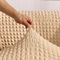 Miniatyrbillede 3 af 5: Skørtestil - monokrom beige, elastisk 1-delt sæt med plisseret