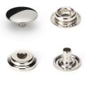 Miniatyrbilde 2 av 5: 100 stk 15 mm rustfritt stål trykknapp med hette