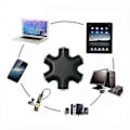 Miniatyrbilde 4 av 5: 6 i 1 3,5 mm Audio Splitter Multi Hodetelefonadapter 1 Hann Til 5 Hunn AUX Audio