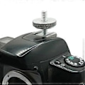 Miniatyrbillede 5 af 5: Metal Hot Shoe Adapter til DSLR-kameraer med 1/4 tomme skrue, stærk og pålidelig stativpladeskrue til langvarig brug, sort Black
