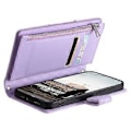 Miniatyrbillede 4 af 5: Style 012 til iPhone 7/8/SE (2020)/SE (2022) Læder Etui Rhombus Glitter Lynlås Pung Telefon Cover Style B