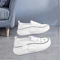 Miniatyrbilde 5 av 5: Uformelle damesko Sportssko Fottøy Komfortable motesko Fritidssneakers for streetwear, gåing, jogging, shopping (38 Hvit) White 38