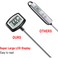 Miniatyrbilde 3 av 5: Stort LCD-kjøtttermometer - 5,3 tommer superlang sonde - Digit