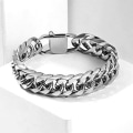 Miniatyrbilde 3 av 5: Rustfritt stål kubansk kjede armbånd for menn armbånd for menn Lo