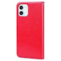 Pikkukuva 3 / 5: Ruusuaiheinen nahkakotelo iPhone 12:lle Red