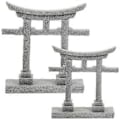 Miniatyrbillede 1 af 3: 2 stk. Torii-porte til have Simulerings Ornament Akvarielandskabelig rekvisit Sandbord Mikrolandskabs Dekoration