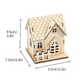 Miniatyrbillede 2 af 3: Træhåndværk lysende træhus lille hus belysning ornamenter hjemmekontor skrivebordsdekoration Julepynt