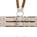 Miniatyrbillede 4 af 5: Læder Western Style Bred Talje Underbust Waspie Korset (Beige) Beige
