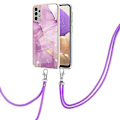 Miniatyrbild 1 av 4: Marmor IMD TPU Mobilskal För Samsung Galaxy A33 5G Purple 001