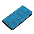 Miniatyrbillede 5 af 5: Til Samsung Galaxy S23 FE PU Læder Blomster Præget Telefon Cover Stødsikkert Stativ Wallet Cover Style D