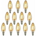 Miniatyrbilde 1 av 5: 12 stk E14 Edison lyspære, Nuodi LED stearinlys vifte antikk rav