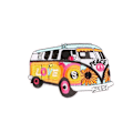 Miniatyrbillede 1 af 3: Hippie Bus Bully Love Peace bil - Stryge-på-lap lapper applikation