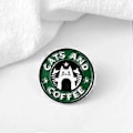 Miniatyrbild 5 av 5: Emaljnålar för katt och kaffe Emaljnål för katt Kaffe Emaljnål Brosch för Ryggsäckar Kläder Jackor & Hattdekoration