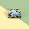 Miniatyrbillede 5 af 5: 2 stk. Van Goghs Stjerne Nat Maleri Emblempind, Multi, 1,75