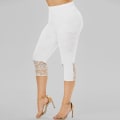 Miniatyrbilde 5 av 5: Dame Slim Capri Bukser Blondering Leggings Elastisk Yoga Bukser.4XL.Svart