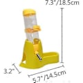 Miniatyrbilde 2 av 5: 3 i 1 Hengende Vannflaske til Hamster Automatisk Drikkedispenser med Base for Dverg Hamster Mus Rotte Piggsvin (125ML Gul)