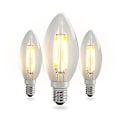 Miniatyrbilde 5 av 5: 12 stk E14 Edison lyspære, Nuodi LED stearinlys vifte antikk rav
