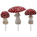 Miniatyrbillede 1 af 4: 3 stk. Mikro Landskab Svampe Ornamenter Resin Selvlysende Svampe Bonsai Blomsterpotte Dekoration