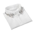 Miniatyrbillede 1 af 5: Dame Kvinder Vanddråbe Imitation Krystal Chiffon Falske Kraver Smykker Rhineston Hvid White