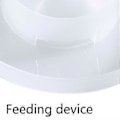 Miniatyrbilde 3 av 5: Gjennomsiktig design for kyllingfjærfe, fôrbøtte, praktisk utendørs fuglemater, drikkeflaske, frø- og vanndispenser i plast B