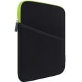 Miniatyrbillede 1 af 4: Tablet Sleeve Taske med Tilbehørslomme, Sort+Grøn til 12.9 i