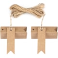 Miniatyrbillede 1 af 5: 7 x 2 cm Kraftpapir Gavemærker, 100 stk. og 20 m Jute Reb til