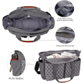 Miniatyrbillede 2 af 5: (Grå) Baby Nappy Changing Bag Tote Bleiepose Ryggsekk med Skulder