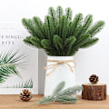Miniatyrbillede 3 af 5: 24 stk. Kunstige Fyrretrægrene Grønne Planter Fyrrenåle DIY Tilbehør