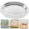 Miniatyrbilde 4 av 4: Oval Serveringsfat Rustfritt Stål Fat Mat Serveringsfat Husholdnings Snackfat