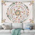 Miniatyrbild 3 av 5: 1 st Floral Mandala Gobeläng för Sovrum, Estetisk, Bohémisk, Wal