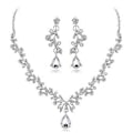 Miniatyrbillede 1 af 5: Klar Krystal og Cubic Zirconia Halskæde og Øreringe Smykkesæt til Kvinder Bryllupstilbehør
