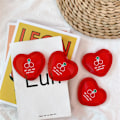 Miniatyrbild 3 av 5: 2 st Cherry Heart Shape Fällbar Spegel Kosmetisk Spegel