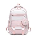 Skuldertaske med dobbelte skulderstropper, stor kapacitet, skuldertaske til studerende - Pink