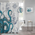Miniatyrbillede 5 af 5: 180x180cm Cool Octopus Bruseforhæng Anime Nautisk Bruseforhæng
