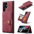 Pikkukuva 1 / 5: EEHOOD Retro Magneettinen PU-kotelo Samsung Galaxy S22 Ultralle Red