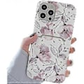 Pikkukuva 1 / 5: Suunniteltu iPhone 12 Pro Max -kotelolle korttipidikkeellä, korttipaikalla varustettu kukka-aiheinen kotelo naisille ja tytöille, TPU-puskuri, akryylinen takakansi, ohut suojaava puhelinkotelo