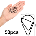 Miniatyrbillede 2 af 3: Papirclips - 50 stk. Små metal papirclips, Nyhed Vanddråbeform