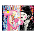 Miniatyrbild 4 av 5: Heta säljande rosa leopard Chaplin dekorativ målning, vardagsrum