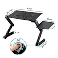 Miniatyrbillede 2 af 5: Laptop Stand Justerbar i Højden, Bærbar Sammenklappelig Laptopbord Notebookstander til Seng med Ventilation Laptop Holder Sort