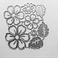 Miniatyrbillede 3 af 5: Blomsterblad Skærestencils DIY Album Stempel Papirkort Prægning Scrapbooking til Hjem Festival Fest Kortfremstilling Form Sølv