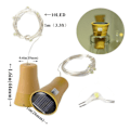 Miniatyrbillede 2 af 5: 10LEDs Fe-flaske Lys med Kork, 10 stk Romantisk Varmt Hvidt L