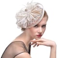 Miniatyrbild 1 av 5: Elegant Fascinator Hat för Kvinnor Bröllop Fjäder Hårklämma Royal Ascot