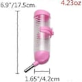 Miniatyrbilde 3 av 5: 3 i 1 Hengende Vannflaske til Hamster Automatisk Drikkedispenser med Base for Dverg Hamster Mus Rotte Piggsvin (125ML Rosa)