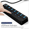 Miniatyrbild 5 av 5: 7 Portar USB3.0 USB HUB Ultra-Slim Data USB Splitter Laddning Multi USB Port Expander 08 USB2.0 4port